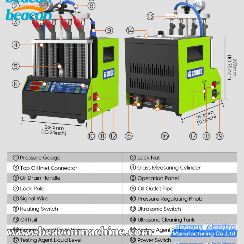 {V308 4-Cylinder Auto Fuel Injector Tester and Cleaner}